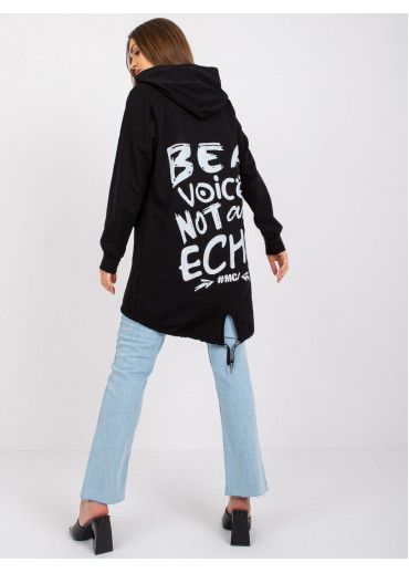 Čierna predĺžená mikina