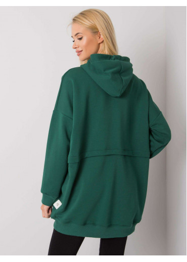 Tmavozelená mikina s kapucňou