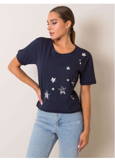 Modré tričko s potlačou