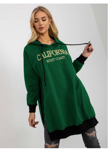 Tmavozelená mikinová tunika