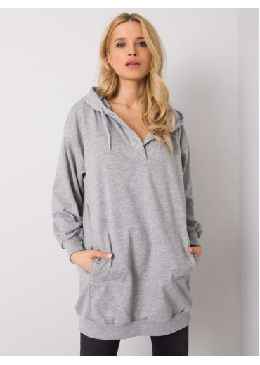 Sivá predĺžená mikina