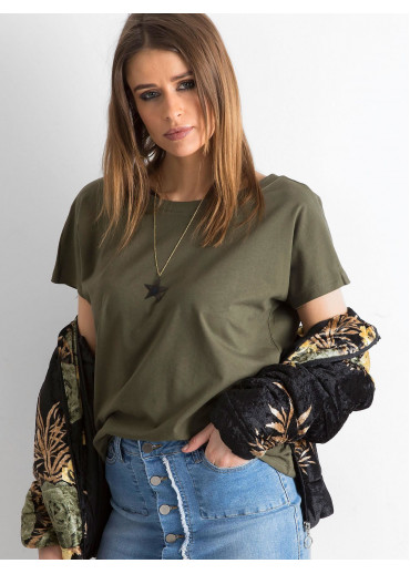 Khaki zelené basic tričko