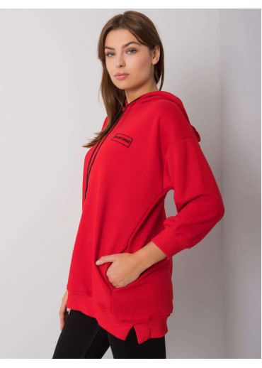 Červená bavlnená mikina