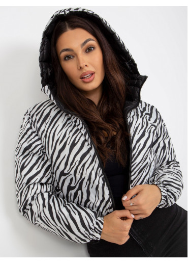 Čierna krátka prešívaná bunda