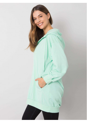 Svetlozelená predĺžená mikina