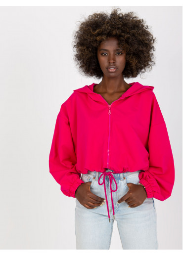 Fuchsiovo ružová krátka mikina