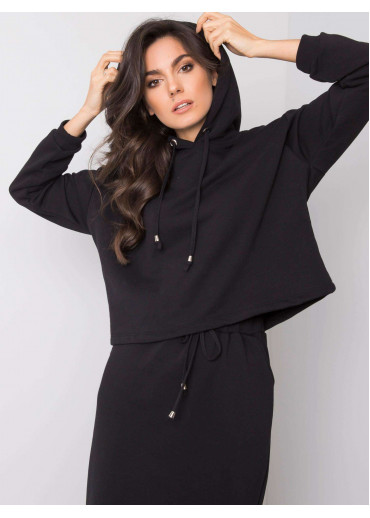 Čierna teplákova súprava so sukňou