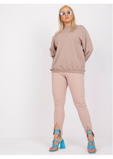 Béžovo hnedá bavlnená mikina