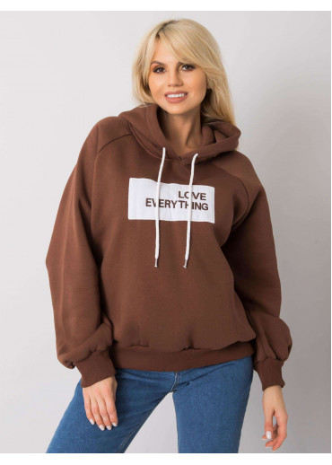 Hnedá oteplená mikina s kapucňou