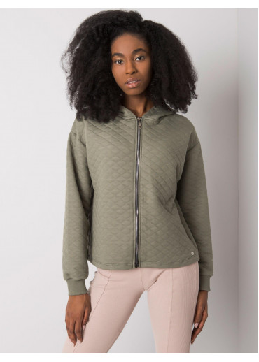 Khaki zelená mikina s kapucňou