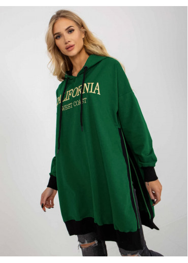 Tmavozelená mikinová tunika