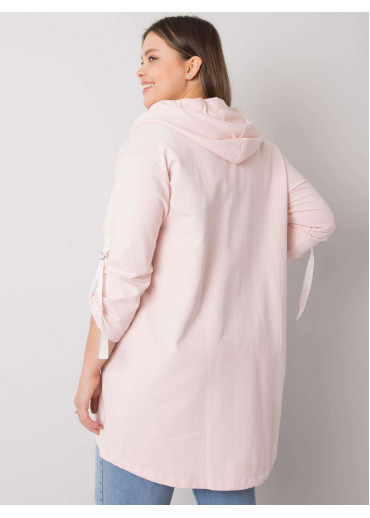 Púdrovo ružová mikina s kapucňou