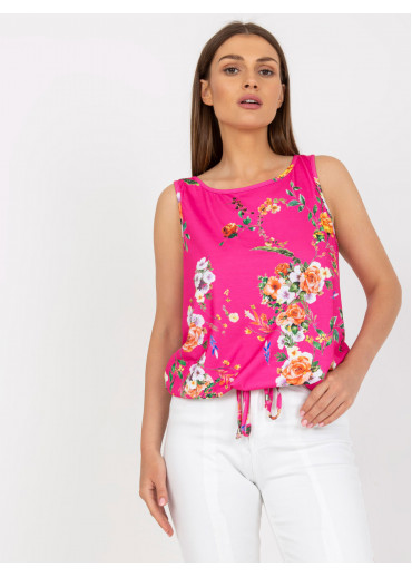 Tmavopúdrovo ružový kvetovaný top