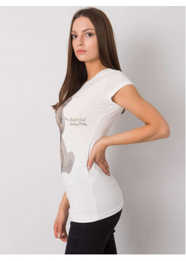 Smotanovo biele bavlnené tričko