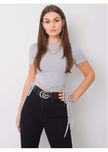 Sivé crop top tričko