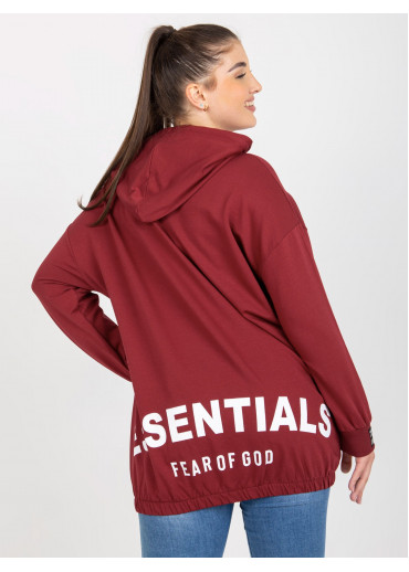 Bordovo červená mikina s kapucňou