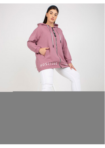 Tmavopúdrovo ružová mikina s kapucňou
