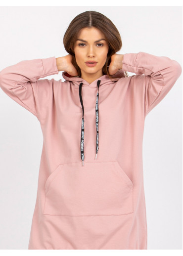 Tmavopúdrovo ružová predĺžená mikina