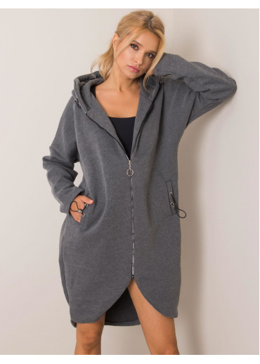 Tmavosivá predĺžená mikina