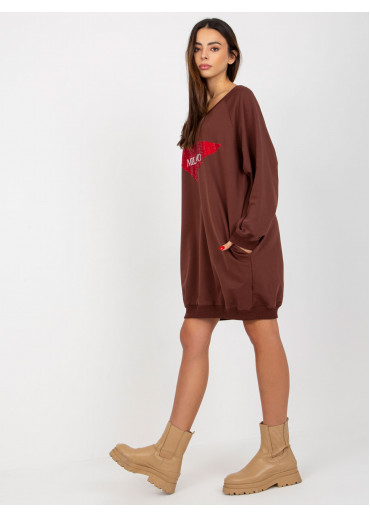 Hnedá mikinová tunika Milano