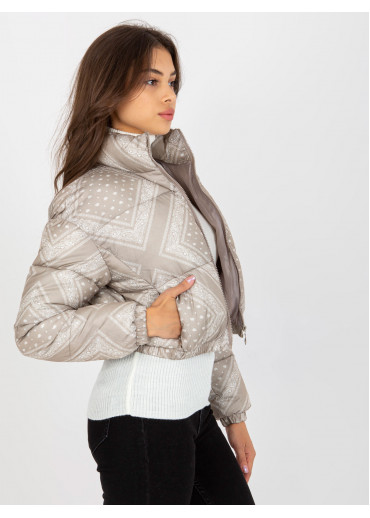 Béžovo hnedá krátka bunda