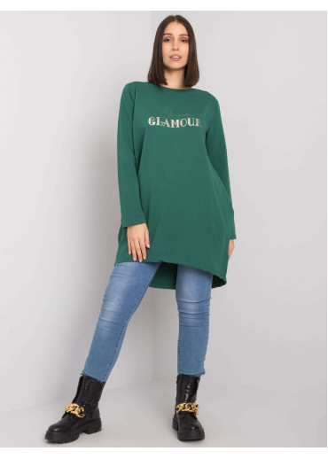 Tmavozelená tunika s potlačou