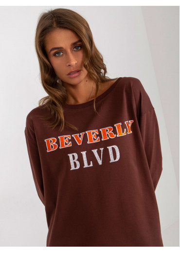 Tmavohnedá predĺžená mikina