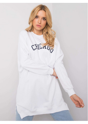 Biela predĺžená mikina