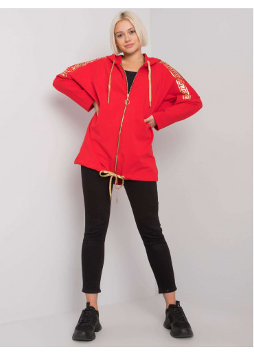 Červená mikina s kapucňou