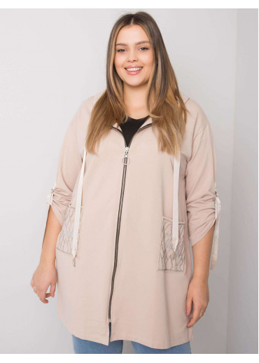 Béžovo hnedá mikina s kapucňou