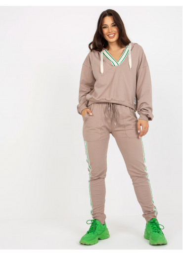 Béžovo hnedá tepláková súprava