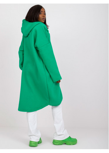 Tmavozelená predĺžená mikina