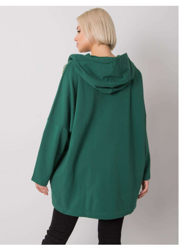 Tmavozelená mikina s kapucňou