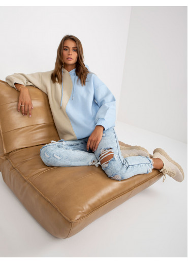 Svetlomodrá dvojfarebná mikina