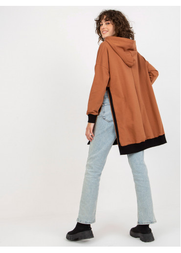 Hnedá mikinová tunika