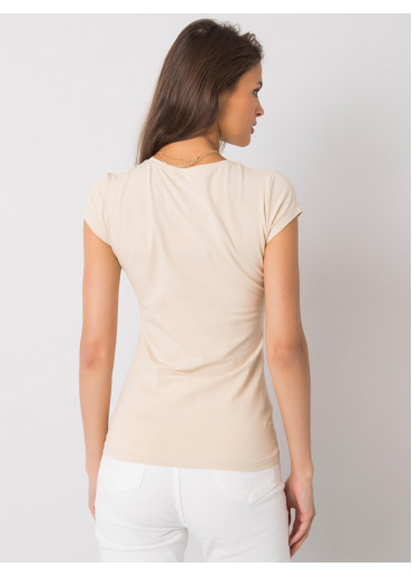 Béžovo hnedé bavlnené tričko