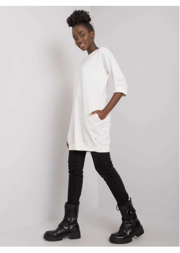 Smotanovo biela predĺžená mikina