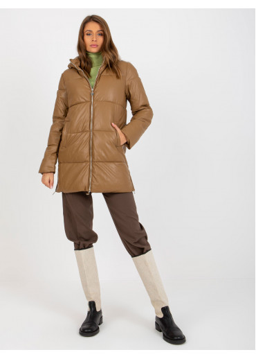 Hnedá zimná bunda s kapucňou
