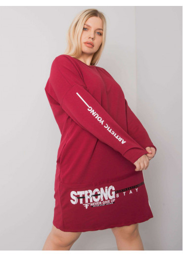 Bordovo červená mikinová tunika
