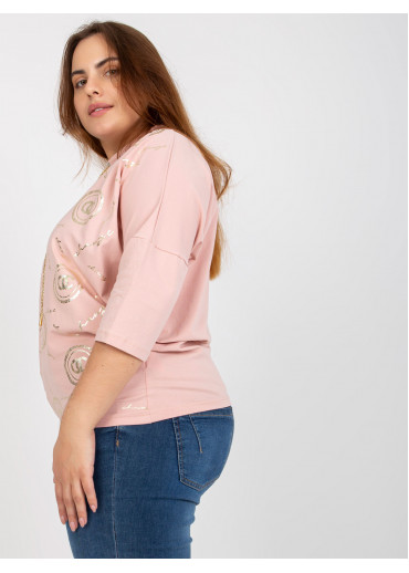 Púdrovo ružové tričko s potlačou