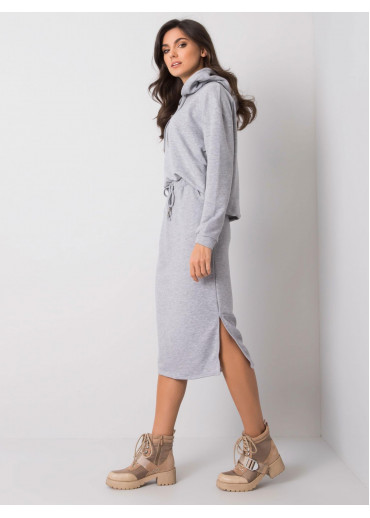 Sivá teplákova súprava so sukňou