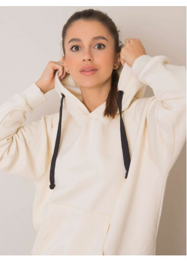 Smotanovo biela mikina s kapucňou
