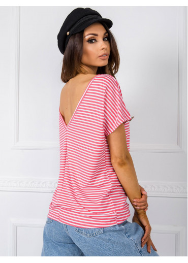 Koralovo ružové pruhované tričko