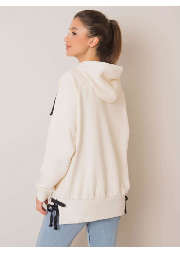 Smotanovo biela mikina s kapucňou