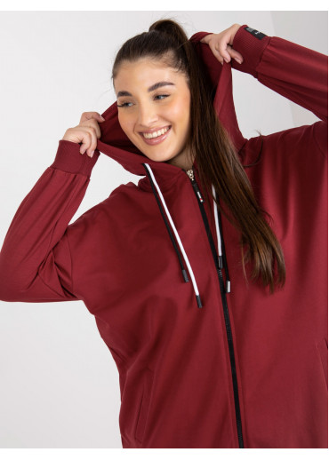 Bordovo červená mikina s kapucňou
