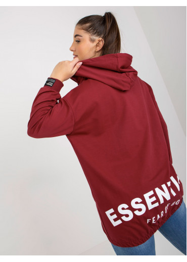 Bordovo červená mikina s kapucňou