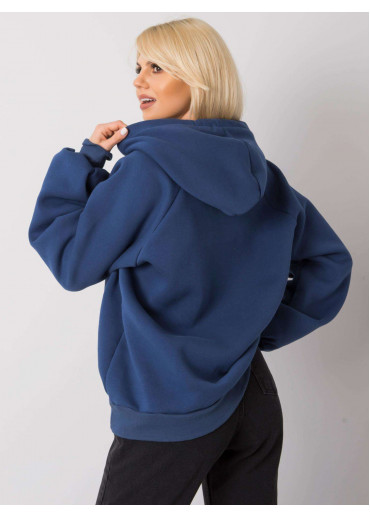 Modrá oteplená mikina s kapucňou
