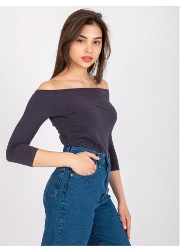 Grafitovo sivé carmen tričko