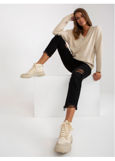 Béžovo hnedý pulóver