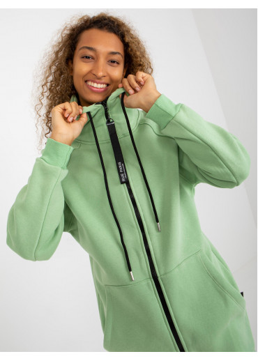 Zelená predĺžená mikina